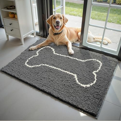 Tel Charme * 50x80 cm Fußmatte Für Den Innenbereich, Waschbare Schmutzabsorbierende Matte, Rutschfester Teppich für Hunde & Haushalt Maschinenwaschbar, Ideal für Schmutzige Schuhe und Pfoten