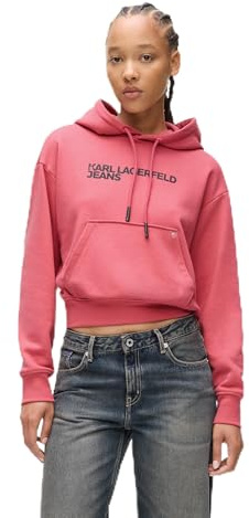 Karl Lagerfeld Jeans Femme Regular Logo Hoodie Slate Rose XS