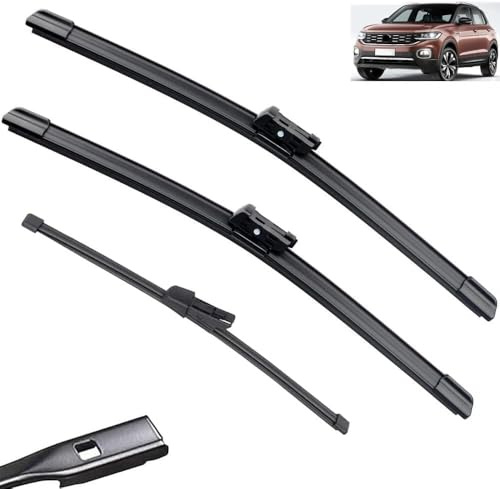 TANGTX Scheibenwischer Set für VW T-Cross T Cross 2018-2023, Wischer Vorne Hinten Wischer Set Windschutz Fenster Bürsten Scheibenwischern
