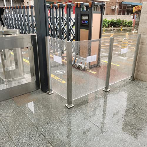 Poteau de Garde-Corps en Verre Transparent, Panneau de Protection de Balcon en Acrylique (épaisseur 1 à 3 mm) pour Rampe d'escalier, Feuille de plexiglas Durable pour Une décoration intérieu