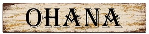 peiyeety Metall-Blechschild OHANA-Schild, Retro-Aluminium, für Straße, Zuhause, Büro, Garten, Dekoration, 10,2 x 40,6 cm
