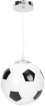 Fußballförmige Glas Hängelampe 220v Weiß für E27 Deckenmontage | Weihnachten Event, Moderne Schlichte Form, für Flur und Wohnzimmer, ohne Lichtquelle, Lange Nutzungsdauer