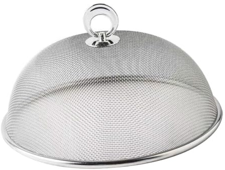 DECOMELODY Edelstahl Mesh Food Cover Schutzhaube Ø Lebensmittelecht Insekten Staubschutz für Drinnen und Draußen Vielseitige Abdeckhaube für Speisen Obst und Snacks