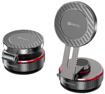 2026 Upgraded Vacuum Magnetic Mobile Phone Holder Cars for Magsafe Car Mount, Exclusive Metal Adjustable Telescopic Rod,Suction Cup Mobile Phone Holder for iPhone17 Pro Max 16 15 14 13 12 & Samsun