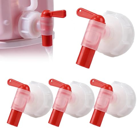 BYZESTY Lot de 4 Robinet doseur DIN61, Robinet De Vidange Bidon Din 61, Robinet verseur pour Essence Camping Jardin Eau Chaude Cuisine Eau Alimentaire