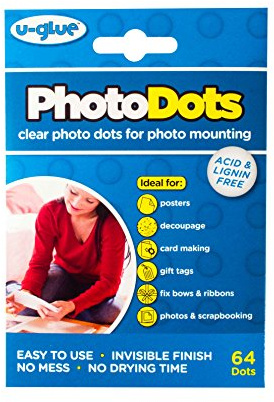 2 x U-Glue Thin Photo Glue Adhesive Dots Permanent 64 per Pack 10mm Dia 200352