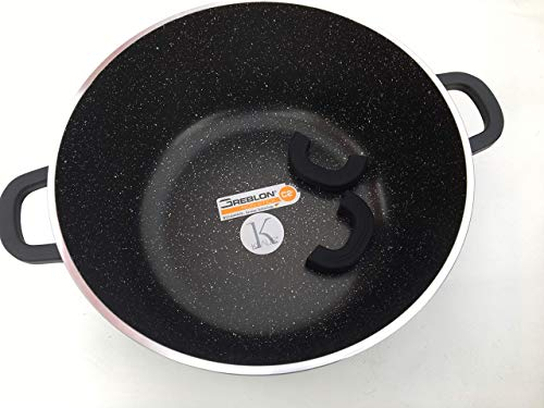 Klaus - Faitout 28 Cm Avec Couvercle Pour Cuisiner Comme Sur De La Pierre Avec Maniques En Silicone Pour Ne Pas Vous Bruler, Tous Feux Dont Induction Passe Au Four