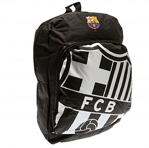 Barcelona Football Club React Black Backpack Silver Foil Crest Badge School Gym