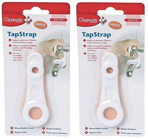 Clippasafe Correa para grifo, protector infantil para grifo, 2 correas para grifo, paquete múltiple