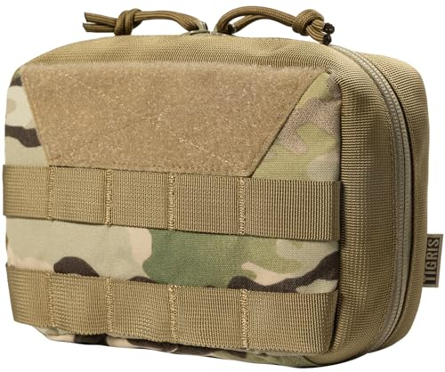OneTigris MOLLE Pouch Tactical Admin Pouch 500D Cordura Nylon EDC Utility Pouches Tools Bag, Multicam