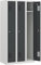 eurokraft | Basic | Spind | 3 Abteile | lichtgrau/basaltgrau | Breite 900 mm | Zylinderschloss