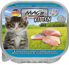MACs Kitten Pute, Huhn, Lachs | 16x 85g Katzenfutter nass