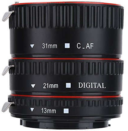 Topiky 3Pcs Kamera Objektiv Adapter Ring Satz,F4.2-21cm/0.24X -1.47X,Autofokus Nahaufnahme Makro Erweiterung Fotografie 13mm/21mm/31mm Objektiv Adapter Tubusringe mit Objektivdeckel