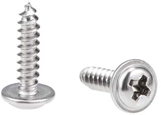 sourcing map 50stk. Selbstschneidend Schrauben Kreuzschlitzkopf 304 Edelstahl Anschluss Bolzen 3x12mm