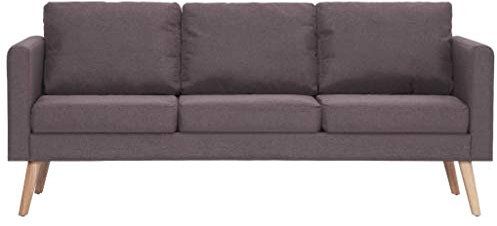 Tidyard Schlafsofa mit Rückenkissen, 3 Sitzer Sofa, Couch mit Sitzkissen, Bettsofa Schlafsofa Polstersofa Farbauswahl Couchgarnitur Creme/Braun/Blau/Weinrot/Taupe
