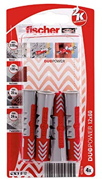 Fischer 537615 Lot de 4 kits de montage Duopower 12 x 60 K (4)