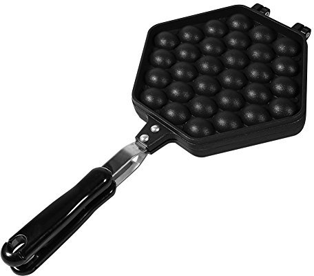 Gaufrier bubble waffle, bubble gaufrier oeuf poêle à frire gâteau antiadhésif bricolage cuisson moule plaque, alliage d'aluminium, Ø 20,8 cm