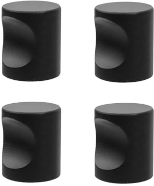 Coshar Cabinet Knobs Cylinder Shape Flat Black, 5/8 Inch Diameter