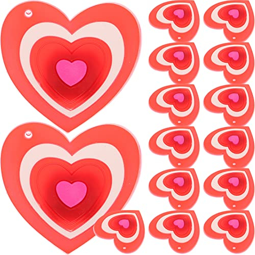 VALICLUD 15Pcs Liebe Herz Brosche Pin Silikon Valentinstag Brosche LED Leuchten Blinkende Herz Anstecknadeln Abzeichen für Jubiläum Enagagement Hochzeit Anzug Stoff Kleid Dekor Rot