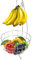 BLADO Banana Holder Fruit Basket - Fruit Bowl Basket with Banana Hanging Hanger Tree Hook Chrome Plated