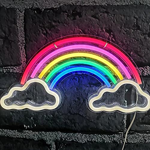 LED-Neonlichtschilder, Regenbogenwolken-Neonschild-Wanddekorationsleuchte für Schlafzimmer, USB-betriebenes Neon-Nachtlichtgeschenk für Kinder, Hauptdekorationen für Weihnachtsgeburtstagsfeier