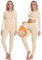 INNERSY Thermo Unterwäsche Frauen Warme Funktionsunterwäsche Damen Oberteil und Leggings Set (M, Warmes Beige)