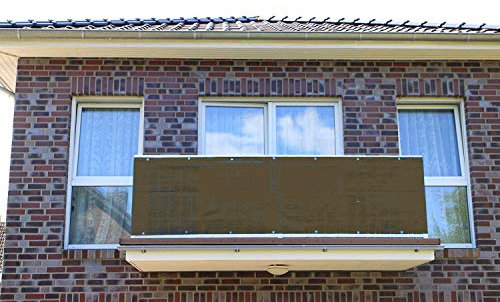 Smart Deko Brise-vue en polyéthylène pour balcon - Protection contre les UV et le vent - Pour balcon, jardin, camping et loisirs - 90 x 600 cm - Marron