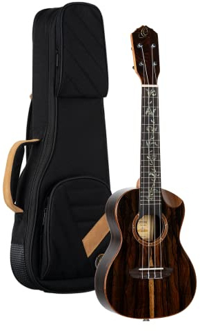 Ortega Guitars Elite Series E-Akustik Konzert-Ukulele - Zirikote Natur | Nylonsaiten, massive Zirikote-Decke & -Korpus Hochglanz, Scalloped Cutaway, inkl. Elite-Gigbag, RUET-ZC