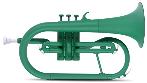 Classic Cantabile MardiBrass ABS Kunststoff Flügelhorn - Perinet-Ventile - 600g leicht - Bohrung: 11,5 mm - inkl. Mundstück und Gigbag - matt grün