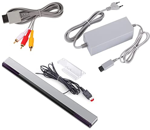 Link-e : Netzladegerat, AV Kabel und Kabelgebundene Sensorleiste Kompatibel mit der Nintendo Wii Konsole