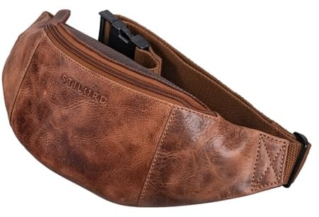 STILORD Shawn Leder Gürteltasche groß Vintage - Hochwertige Echtleder Bauchtasche für Männer & Frauen Festivaltasche Hüfttasche Brust-Tasche für Herren und Damen Farbe:Napoli - braun