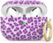 AHASTYLE Leopardenmuster Hülle für AirPods Pro TPU Harte Schutzhülle und Haut Case für AirPods Pro [Front-LED Sichtbar] [Kabelloses Laden] Kompatibel mit 2019 Apple AirPods Pro (Lavendel)