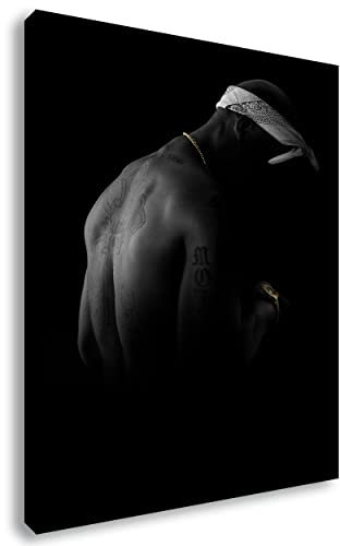 Artis Prints Leinwandbild 2Pac | Tattoos - Körperkunst, Musiker, Schwarzweiß - Fotografie, Inneneinrichtung - Deko, Wohnzimmer, Klein bis XXL
