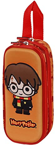Harry Potter Bobblehead-3D Doppelfedermäppchen, Orange, 22 x 9,5 cm
