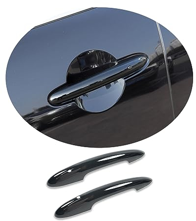 uvcany MINI F56 F57 Gloss Black Door Handle Covers, Door Handle Trim for Mini Cooper One/S/JCW F56 Hatchback F57 Convertible(Gloss Black, with Keyless Entry and Light)
