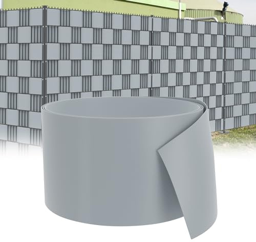 XMTECH Lot de 30 bandes brise-vue en PVC rigide de qualité supérieure pour panneaux à double fil - Gris - Brise-vue pour clôture, balcon, clôture de jardin - 2,5 m x 19 cm