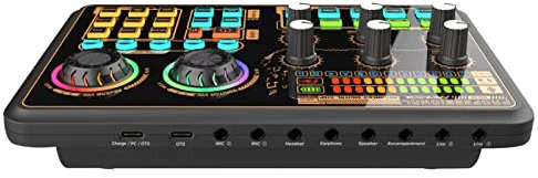 Karlak SK600 Carte son externe multifonction avec connexion sans fil BT pour ordinateur, smartphone, enregistrement de chant, diffusion en direct, jeux