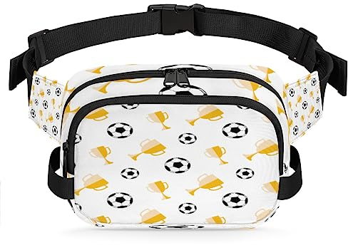Sport Fußball Trophäe Bauchtasche für Männer Frauen, wasserdichte Reise Quadratische Hüfttasche Pack, Crossbody Brustgurt Bauchschlinge Schultertasche Geldbörse für Reisen Wandern Radfahren Laufen,