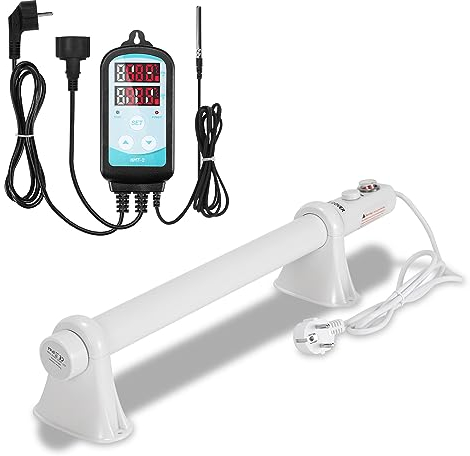 Sonnewelt 55W Gewächshausheizung mit thermostat gewächshaus Elektrische Heizung für Gewächshäuser mit eingebautem,Ideal für Schränke und Gewächshäuser