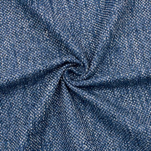 DESHOME York - Stoff Meterware mit wasserabweisender Behandlung, widerstandsfähiger Stoffe Meterware für Sofasessel, Kissen, Innenpolster Blau 1 Meter