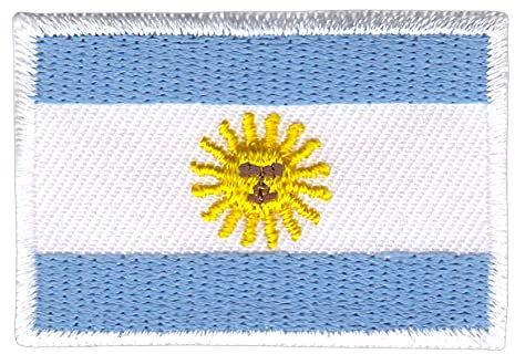 Parche para planchar o coser con la bandera de Argentina, tamaño 4,7 x 3,3 cm