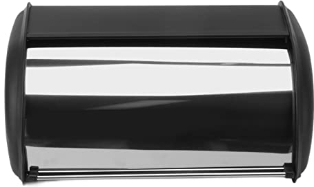 Portapane in Metallo, Contenitore per Pane Lucidato a Specchio di Grande Capacità, per Controsoffitto da Cucina, Portapane, Portapane, Organizer per Alimenti Secchi, Negozio di Pane, Negozio,(Nero)