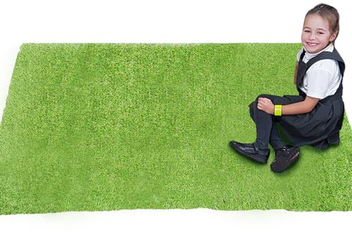 Eduk8 Artificial Turf Green Grass Play Mat - 150 x 100 cm, Ideal for Indoor & Outdoor Use, Forest Schools, Nurseries, and SEN