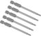 CoCud Puntas de Destornillador Torx Magnético, T10, Longitud de 75 mm, Vástago Hexagonal de 1/4, Acero S2, 6 Puntos Estrella, Resistente a Manipulaciones, 5 Piezas