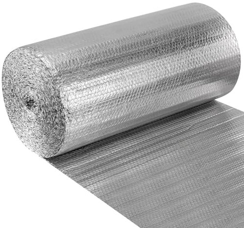 Double Bubble Radiator Reflective Thermal Bubble Heating Insulation, Heat Reflective 3mm Thick Double-Layer Aluminium Insulation Foil, Loft Boat Caravan Home Wall Roof Shed, 5x0.6m