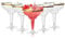 MATANA 12 Elegant Plastic Margarita Cocktail Glasses with Gold Rim (360ml / 12oz) - Sturdy & Reusable - Daiquiri Martini Glasses for Weddings Birthdays, Christmas & Outdoor Parties