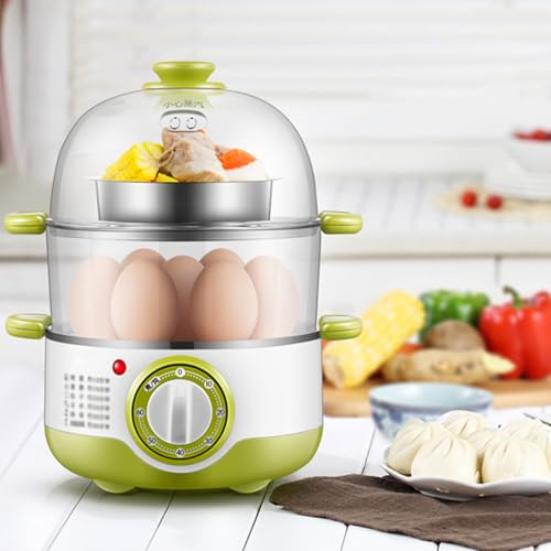Electric Egg Boiler, Double Layer Egg Cooker, 14 Egg Capacity, 360° Visual Water Level Markings, Intelligent Timing, Thickened Anti-scalding Handle/Anti-slip Mats