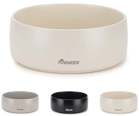 Ceramic Dog Bowls, Dog Bowls for Small Dogs (Beige, 5.5inch)