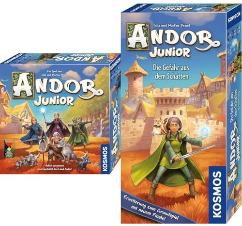 KOSMOS Bundle aus 698959 Andor Junior & 683085 Andor Junior Erweiterung, Kinderspiel für 2-4 Personen, ab 7 Jahren, kooperatives Fantasy-Brettspiel