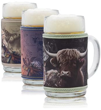 Bierkühler Manschette für 1L Maßkrug – Maßgwand im bayrischen Stil aus Neopren | Hält Bier länger kühl | Für Biergarten, Volksfest & Oktoberfest